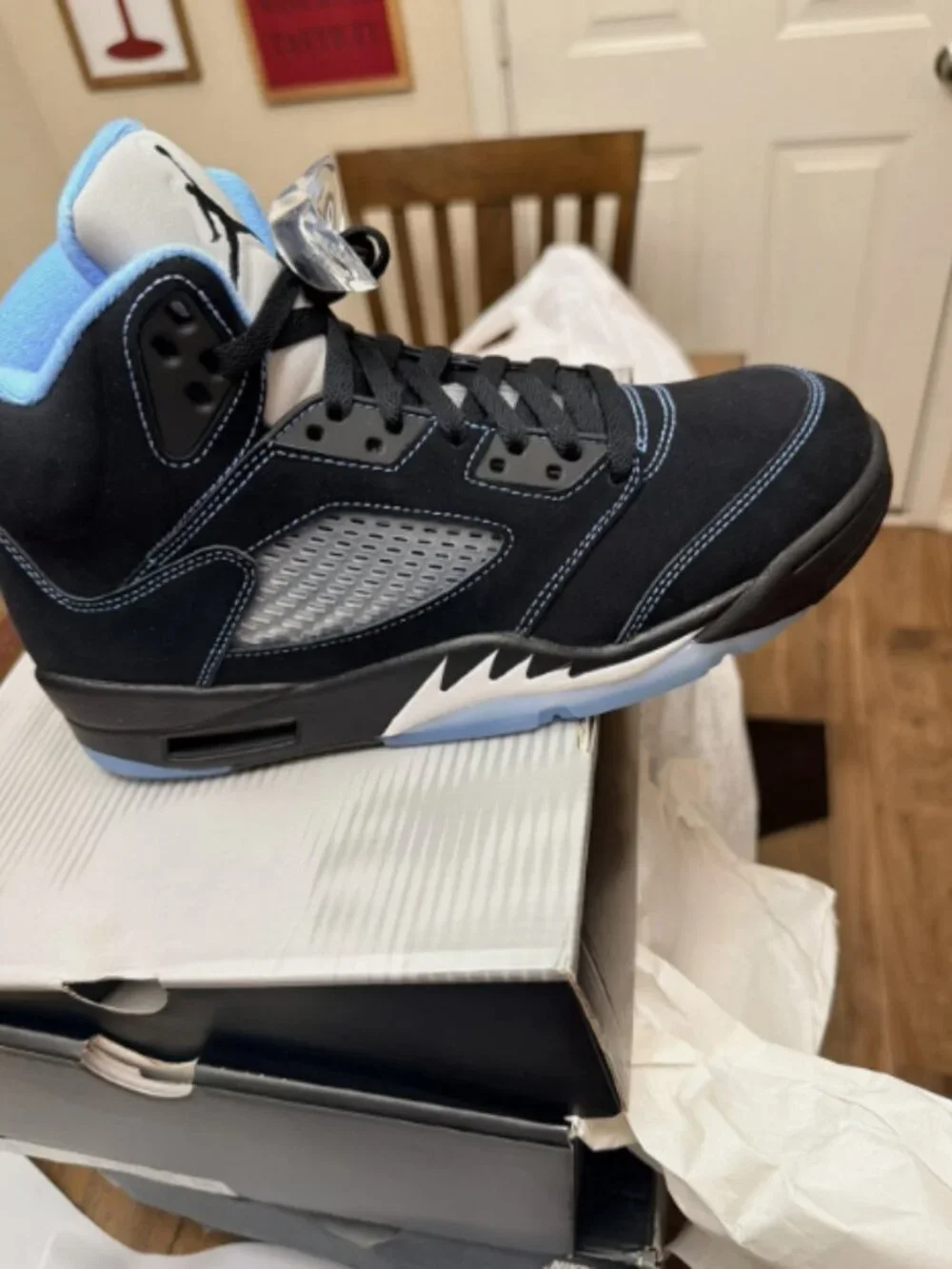 Nike Air Jordan Retro 5 BLACK UNIVERSITY BLUE CAROLINA UNC 2026 NEW